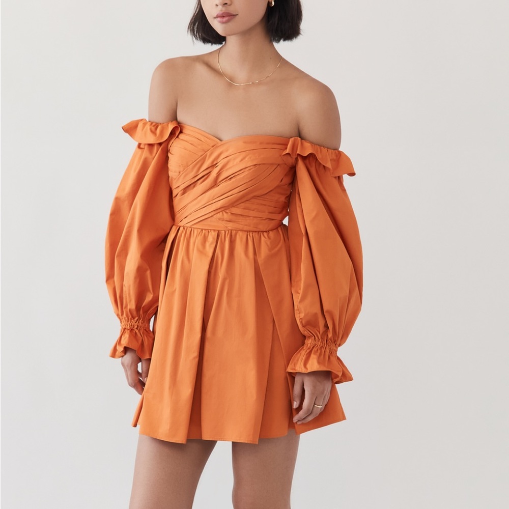 Self portrait orange mini dress